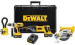 DeWalt DW4KIT-2 18-Volt XRP 1/2" Drill/Driver/Hammerdrill, Reciprocating Saw, Circular Saw, and Flexible Floodlight Kit